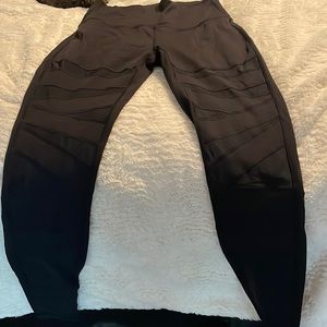 Lululemon black leggings with mesh detail on front
